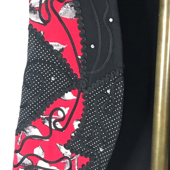 Vintage Ric Rac D Frank floral red & black Vest! - Picture 6 of 11